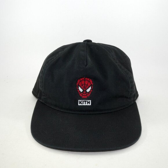 Kith x Marvel Spider-Man Needle Point Snapback Hat Black Adjustable - Picture 1 of 8